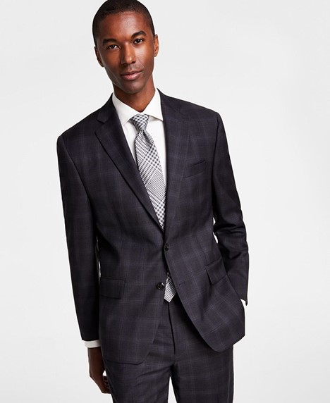 Classic dark grey men's suit with notch lapel from Libin’s Menswear