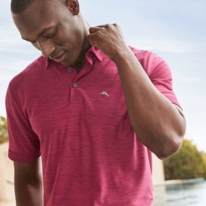 Tommy Hilfiger burgundy button-down shirt for men at Libin’s